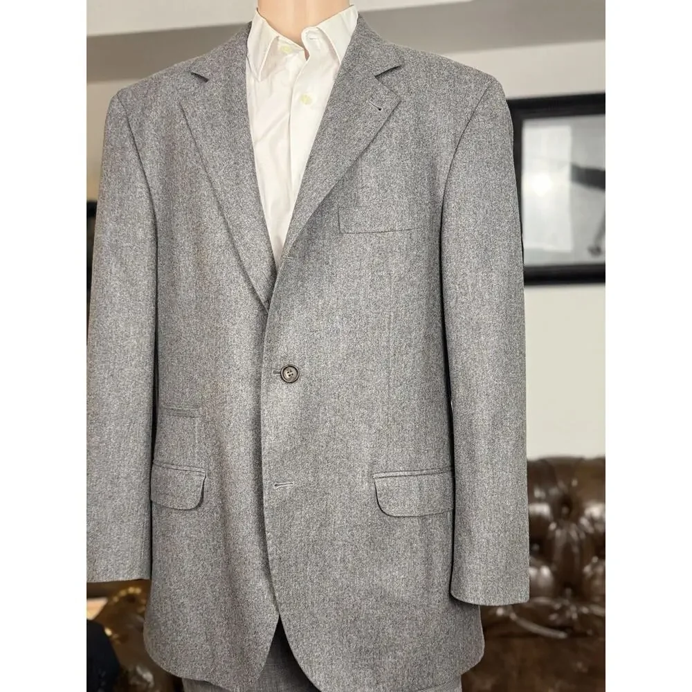 Brunello Cucinelli Gray Flannel Tweed Blazer Sport Jacket Men 54/44R Italy